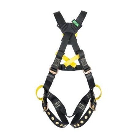 Msa Safety Workman Arc Flash Crossover Harness, Back & Side Web Loop, Tongue Buckle Leg Straps, Belay Loops,  10162686
